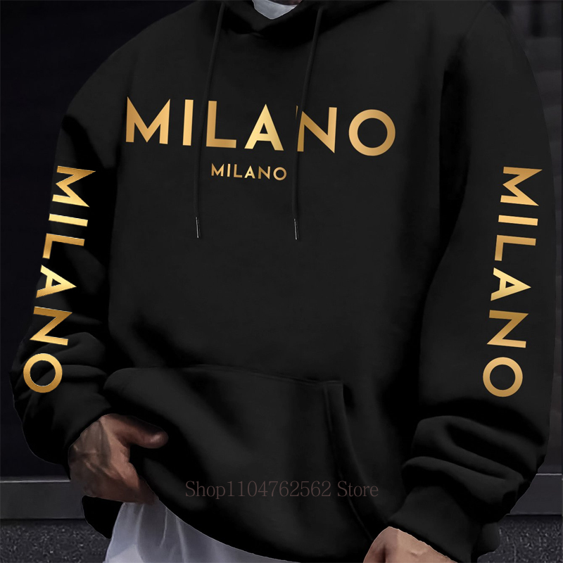 Street Fashion Milano - Felpa con Cappuccio Milano con Stampa