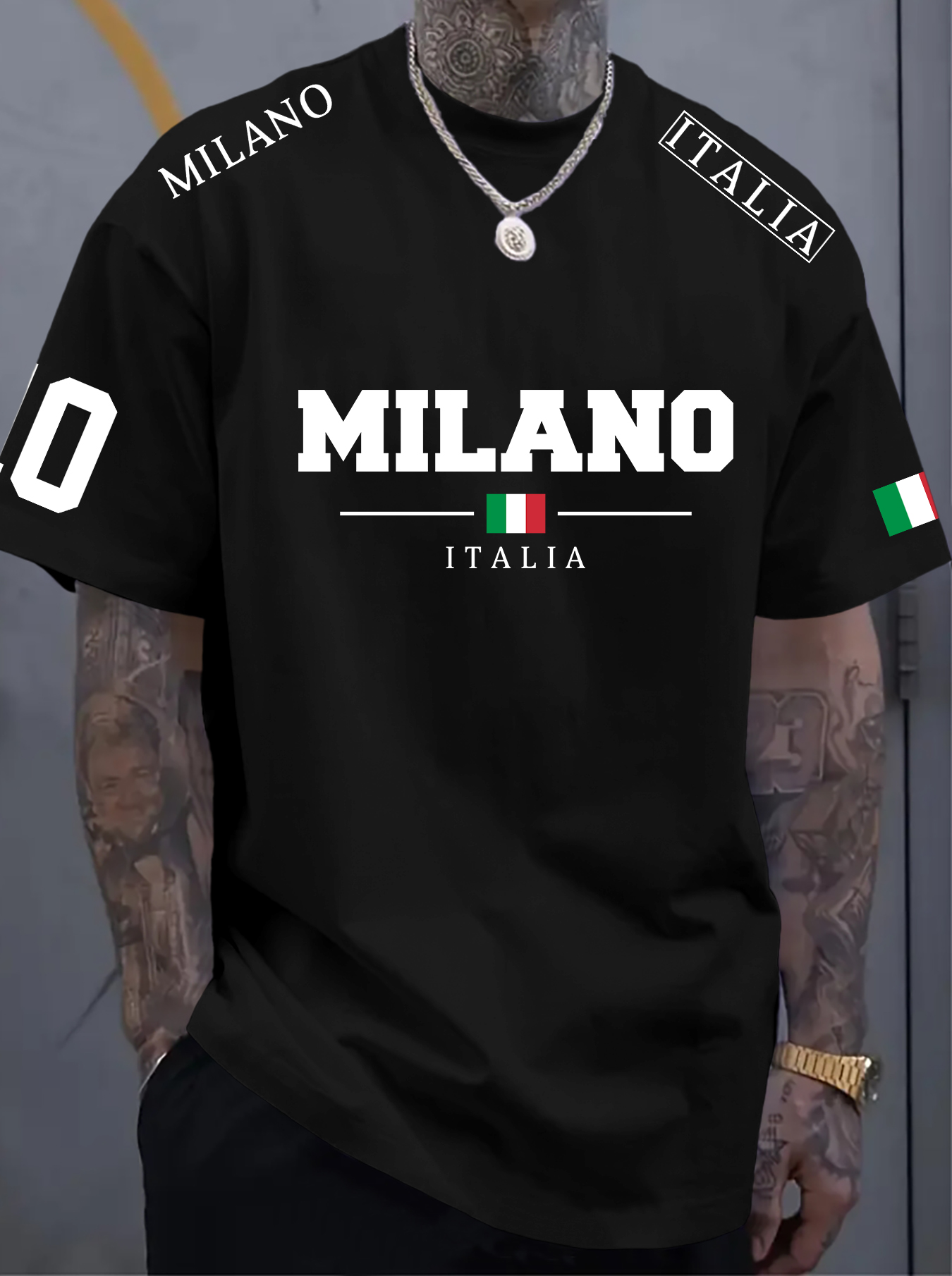 Street Fashion Milano - T-shirt da uomo, stile casual streetwear,