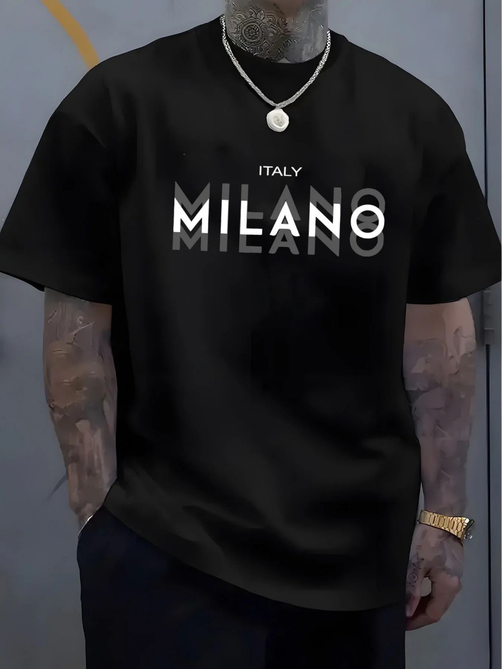 Street Fashion Milano - T-shirt Sportiva MILANO con Stampa Lettering