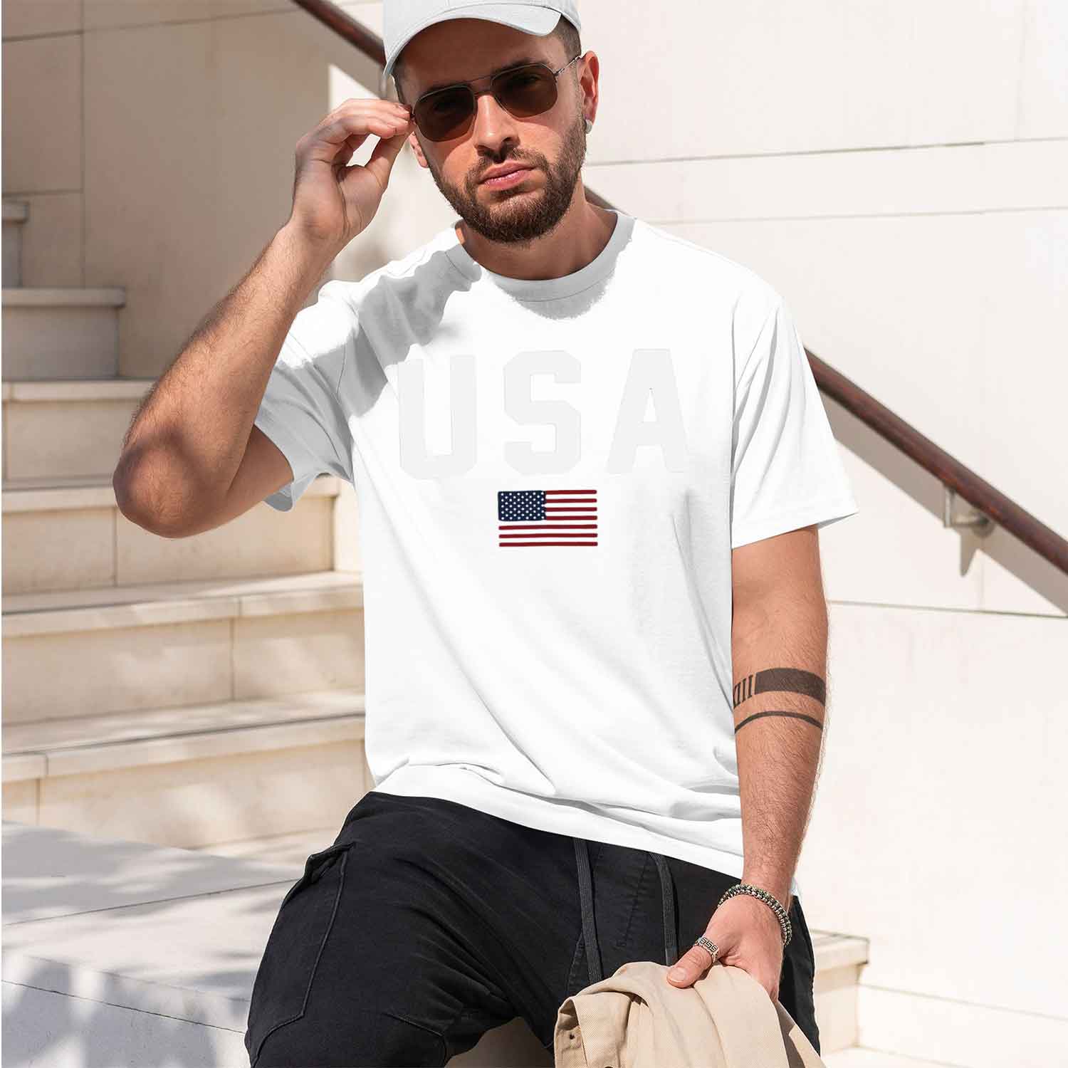 T-Shirt Casual con Testo USA e - Street Fashion China Models recensione e prezzo
