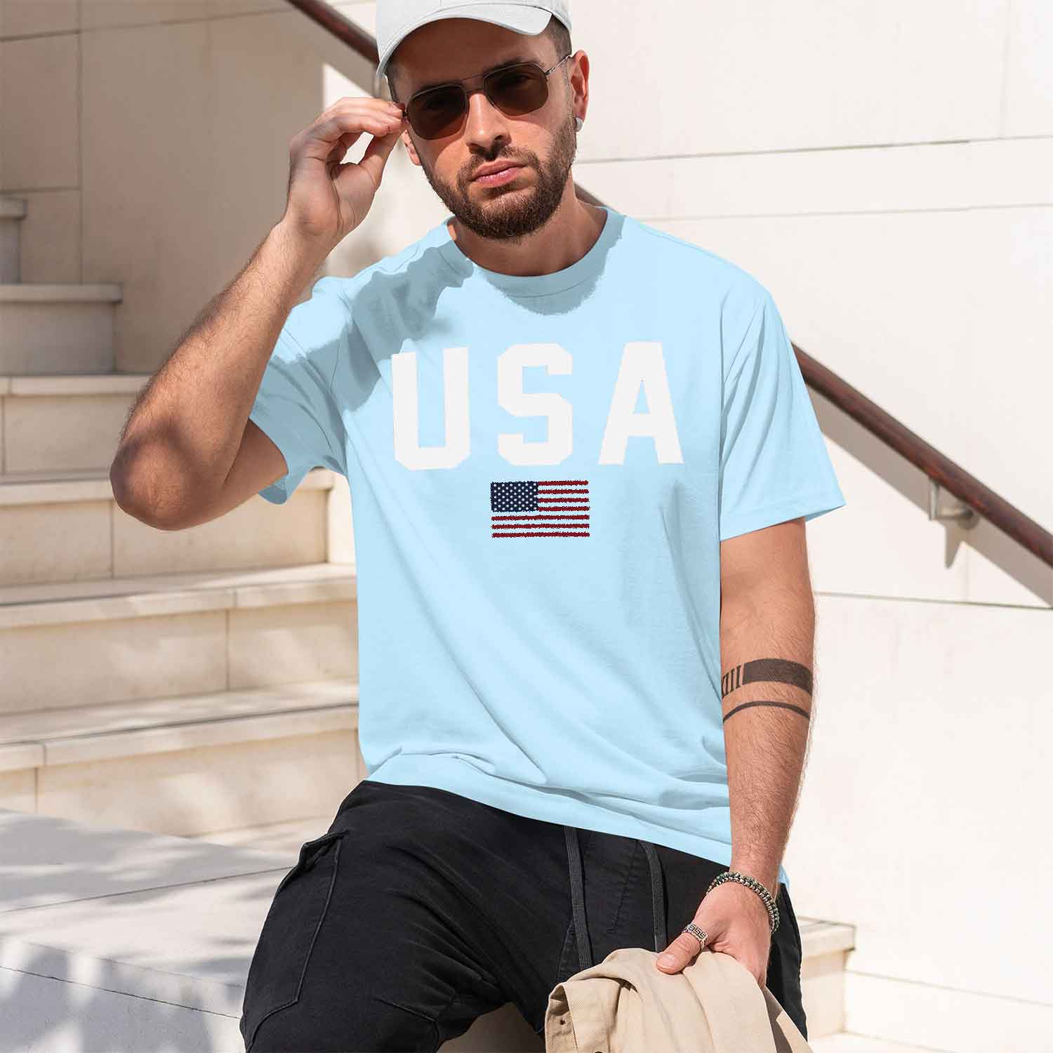 T-Shirt Casual con Testo USA e - Street Fashion China Models recensione e prezzo